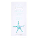 Tall Wedding Aqua Turquoise Starfish Invitation
