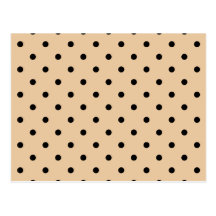 Tan and Black Polka Dot Pattern. Post Cards