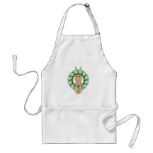 Tan Bunny And Colourful Easter Wreath Apron