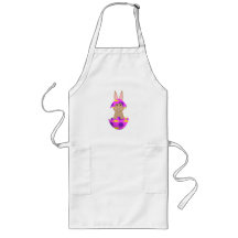 Tan Bunny In A Pink Egg Apron