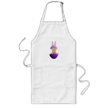 Tan Bunny In A Purple Egg Aprons