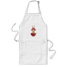 Tan Bunny In A Red Christmas Ornament Aprons