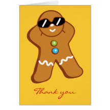 "Tan Gingerbread Man" Thank You Card