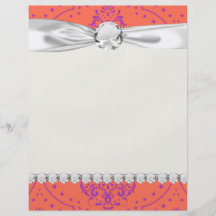 tangerine and purple henna style damask flyer design