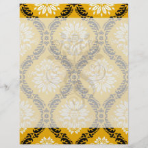 tangerine orange black white ornate damask custom flyer