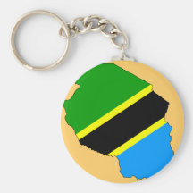 Tanzania flag map keychain