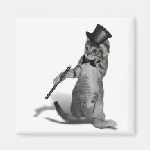 Tap Dancing Cat Refrigerator Magnet