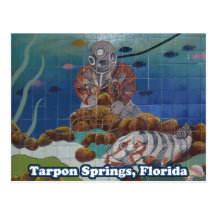 Tarpon Springs Sponge Diver Mural Postcard