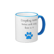 Tastes better with dog hair coffee mug