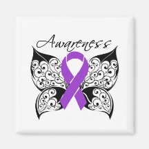 Tattoo Butterfly Awareness - Fibromyalgia Fridge Magnet