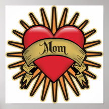 Tattoo Heart Mum Print