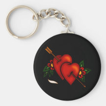 Tattoo Hearts with Arrow Key Chains