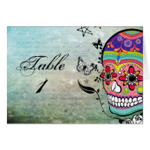 Tattoo Sugar Skull Muerte WeddingTable Place Cards