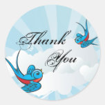 Tattoo Swallows and Scroll Urban Thank You. Stickers