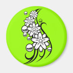 TATTOOS 024 FLOWERS FLORAL GRAPHIC DESIGN DIGITAL REFRIGERATOR MAGNETS