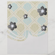 taupe and teal diamond damask custom flyer