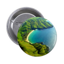 Taupo Bay, New Zealand Pinback Button
