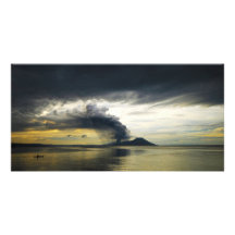 Tavurvur Volcano Rabaul Caldera Erupting Custom Photo Card