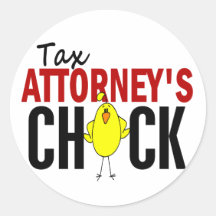 Tax Attorney's Chick Round Sticker