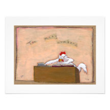 Tax Day Accountant chicken numbers fun silly art Personalised Announcements
