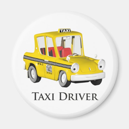 Taxi Driver Refrigerator Magnet