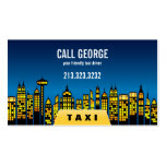 Taxi in City at Night Business Card