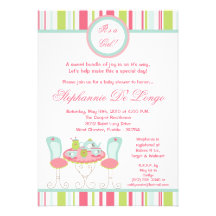 {TBA} 5x7 Trendy Tea Party Baby Shower Invitation