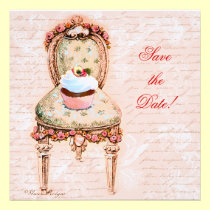 Tea Party Cupcake & Chair invitations