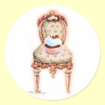 Tea Party Cupcake French Victorian Design stickers