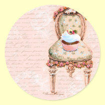 Tea Party Cupcake French Victorian Design stickers