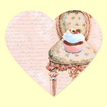 Tea Party Cupcake French Victorian Design stickers