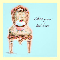 Tea Party Cupcake Victorian Design Invitations invitations