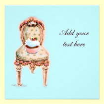 Tea Party Cupcake Victorian Design Invitations invitations