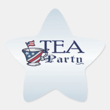 Tea Party Flag with Patriotic Teacup Stickers