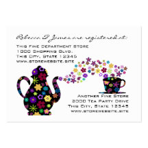 Tea Party Floral Bridal Shower Registry Business Cards