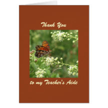 Teacher Appreciation Day Aide Card Butterfly