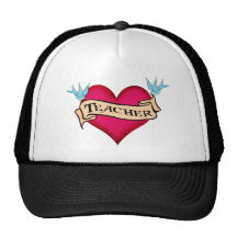 Teacher - Custom Heart Tattoo T-shirts & Gifts Trucker Hat