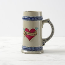 Teacher - Custom Heart Tattoo T-shirts & Gifts Mugs