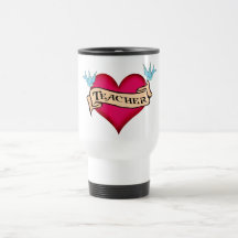 Teacher - Custom Heart Tattoo T-shirts & Gifts Mug
