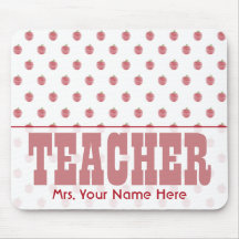 Teacher Mousepad - Red Apple Pattern