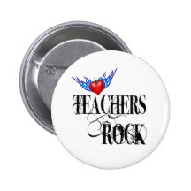 Teachers Rock Pinback Buttons