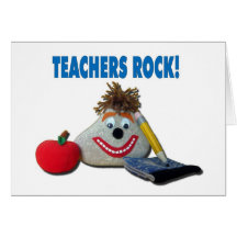 Teachers Rock! White Note Card