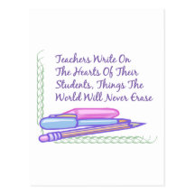 Teachers Write On The Hearts Of Their Students... Postcards