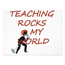 TEACHING ROCKS MY WORLD CUSTOM INVITATIONS