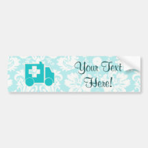 Teal Ambulance Bumper Sticker