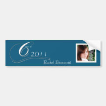 Teal and White Modern Classic Wine Label Bumper Sticker