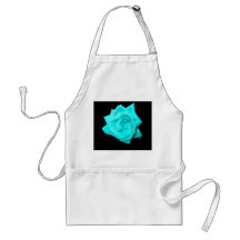 Teal aqua coloured rose solid black background aprons