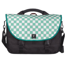 teal blue chequered check messenger laptop bag