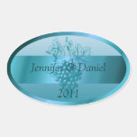 Teal Blue Custom Wine Labels stickers