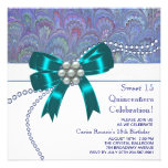 Teal Blue Purple Quinceanera Personalized Invitations